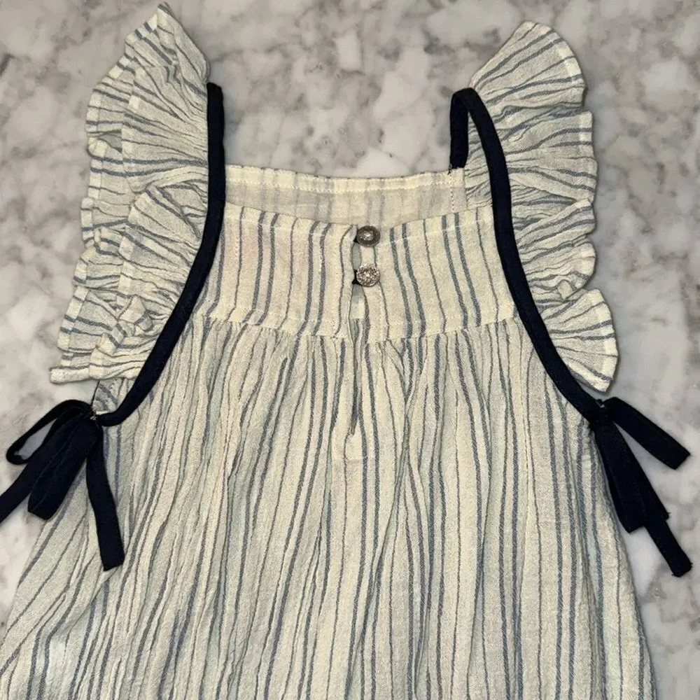 NWT Pink Chicken Striped Bubble Romper